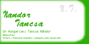 nandor tancsa business card