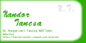 nandor tancsa business card